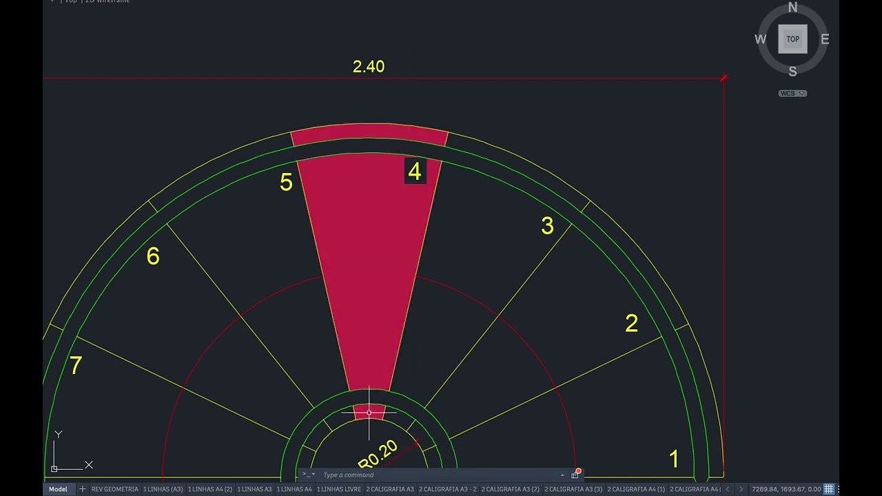 Vista escada helicoidal - Autocad (parte 01)
