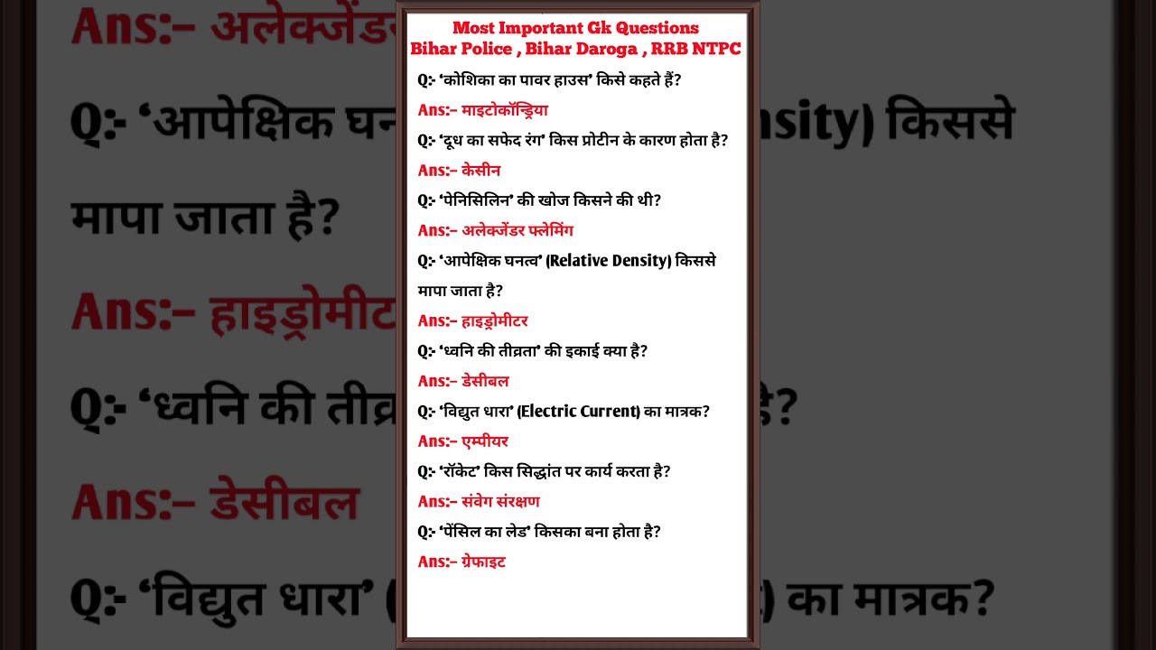 UPSI Most Important Gk GS Question and Answer 