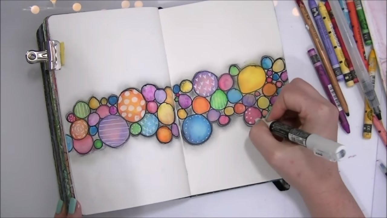 Art Journaling with Neocolor II + Posca Paint Pens