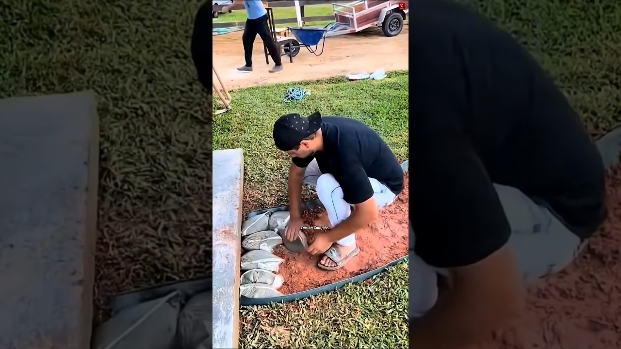 How Ordinary Cement Becomes Stunning Backyard Stones! #facts #ytshorts #trending