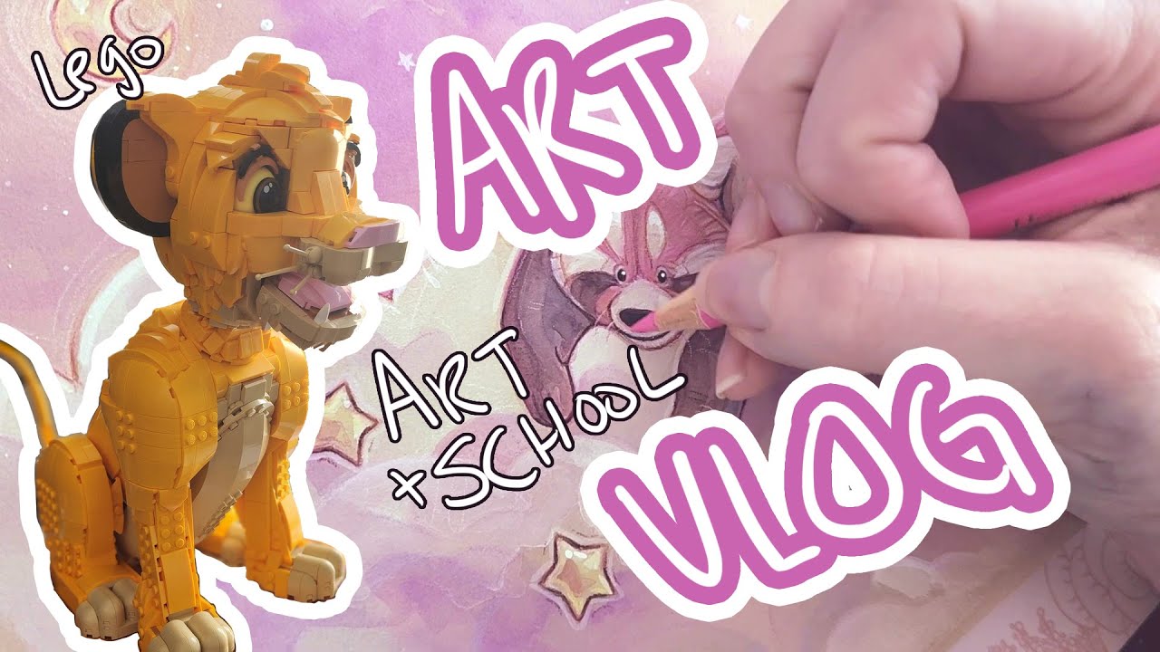 Art Vlog (Drawing during class and Simba Legos)