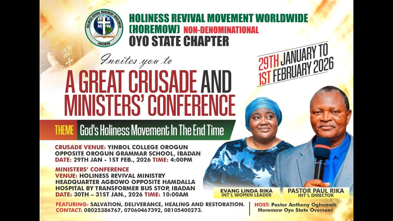 IBADAN CITY WIDE CRUSADE - DAY 3 -  Grand Finale || Holiness Movement In The End-Time