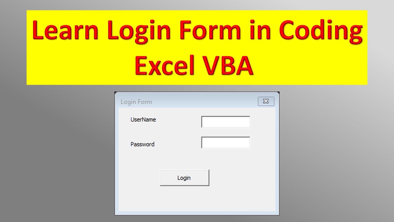 Learn How to Make Login Form in Excel VBA Coding || Small Program || VBA Coding