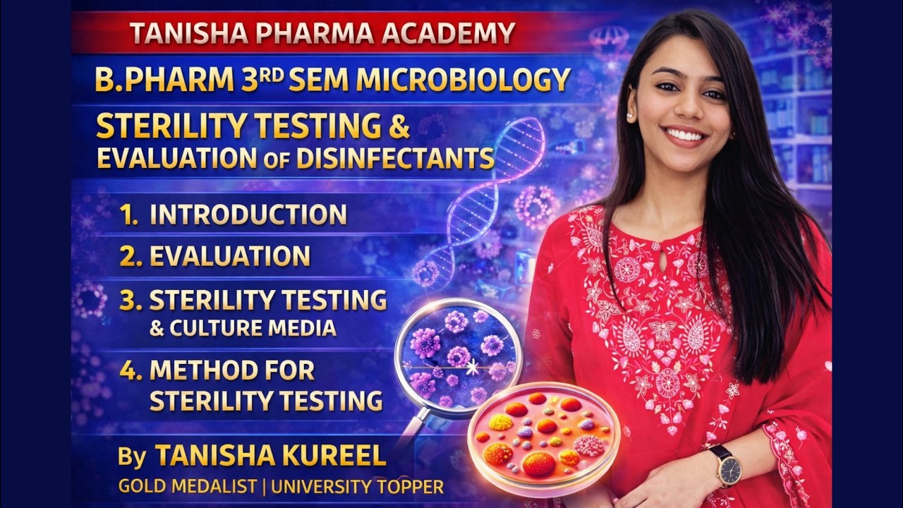 Sterility Testing & Evaluation of Disinfectants Explained | B.Pharm 3rd Semester Microbiology