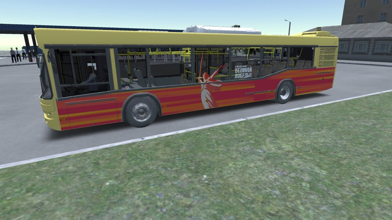 С Днём Победы! Proton bus simulator поездка на автобусе МАЗ-103.415 в окраске 
