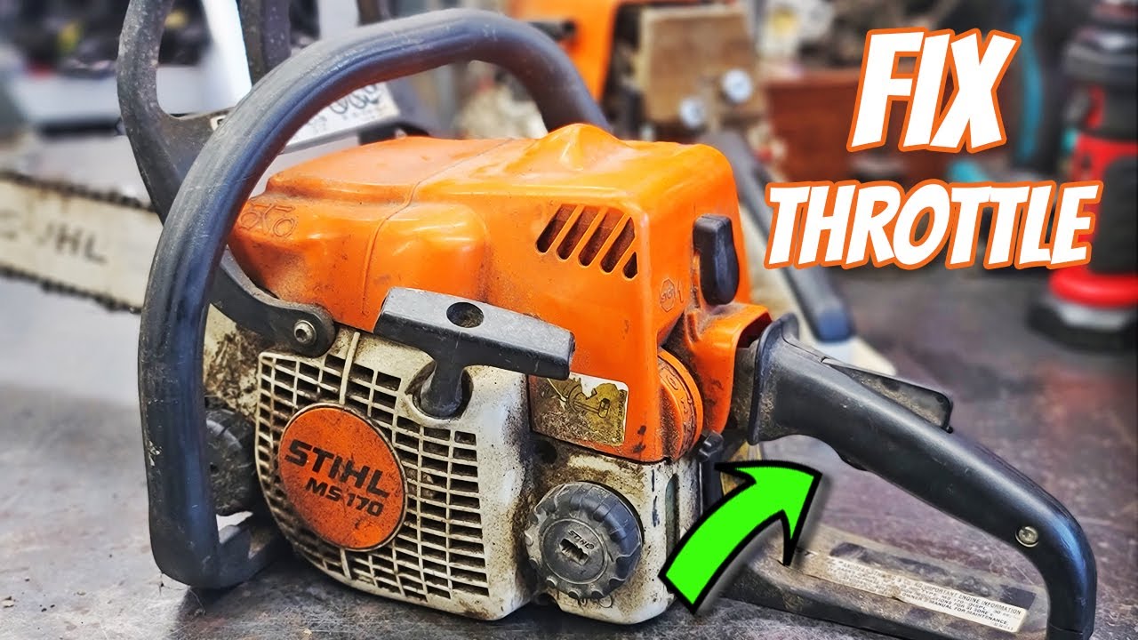 Бензопила STIHL MS170 — ремонт сломанного курка газа