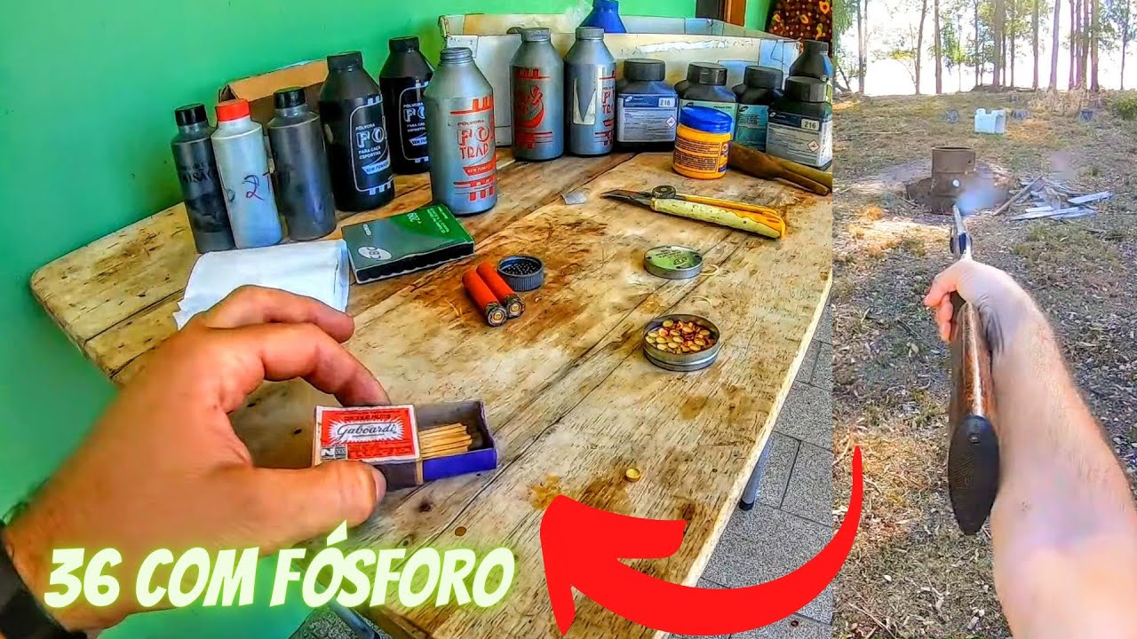 Recarg@ de cartucho da cal 36 com fósforo será que deu bom?? 😬