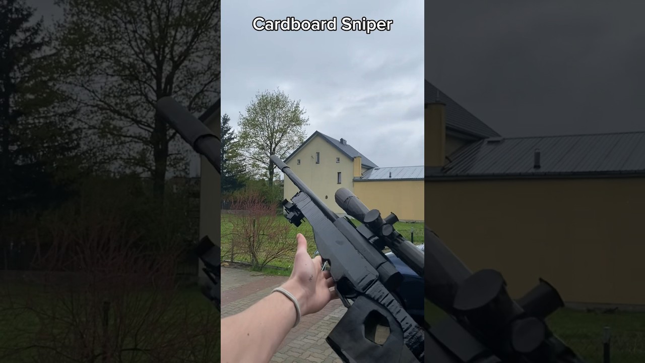 Cardboard Sniper #cardboard #cardboardgun #dc #tutorial #military #art #papergun #airsoft #black