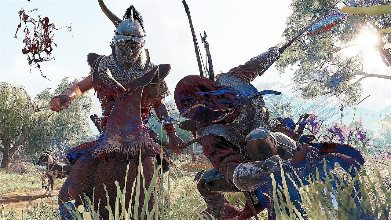 Assassin's Creed Origins Bayek vs Half Horn Phylake Battle & Legendary Dual Sword Kills Gameplay