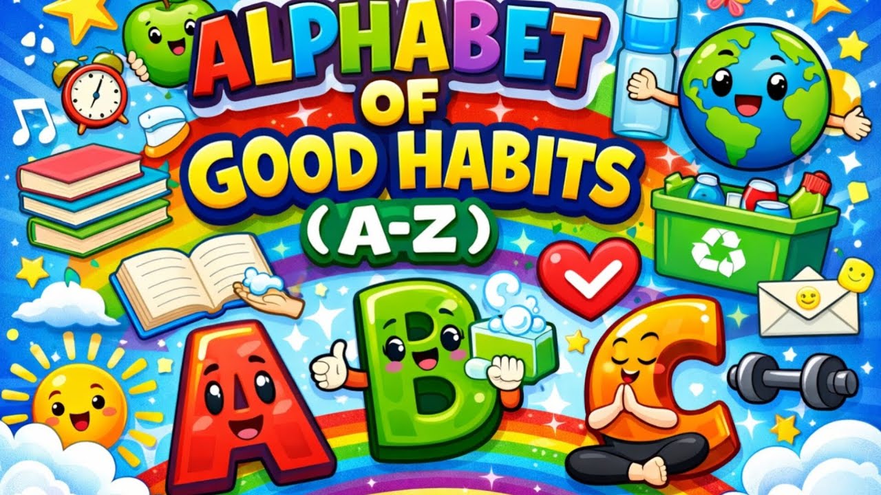 🌈 ALPHABET OF GOOD HABITS (A–Z) | Fun Kids Cartoon Song 🎶📚 #youtubekids #abcdsong 