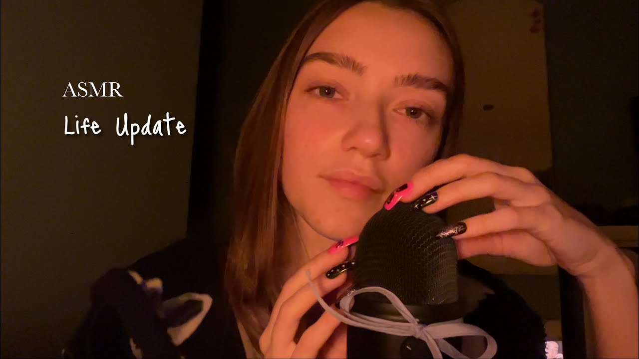 ASMR Давайте пообщаемся! Шёпотом болтаем | Чистка микрофона и царапание ногтями