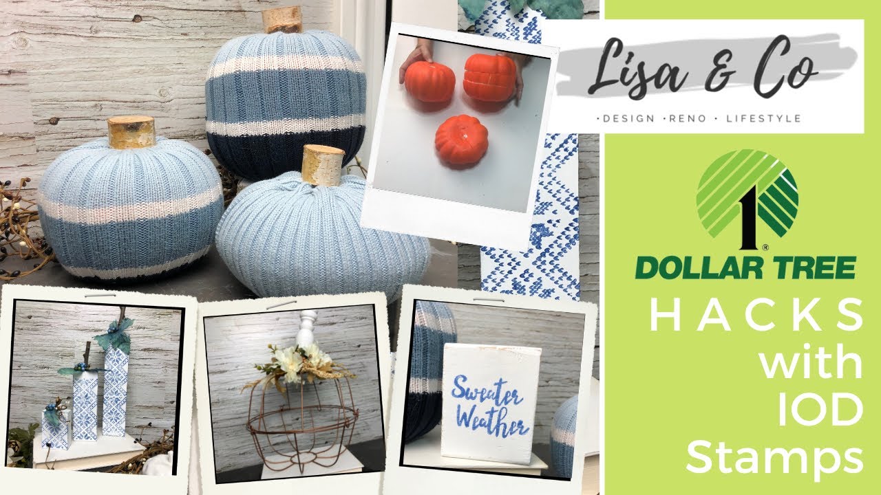 🍁 Dollar Tree H A C K S with Foam Pumpkins  ||  FIRST TIME USING IOD STAMPS  ||    Lisa & Company