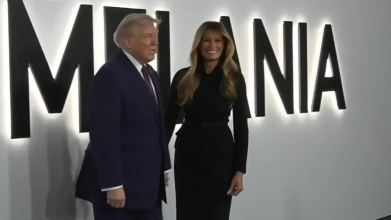 Melania and Donald Trump arrive at &lsquo;Melania&rsquo; movie premier