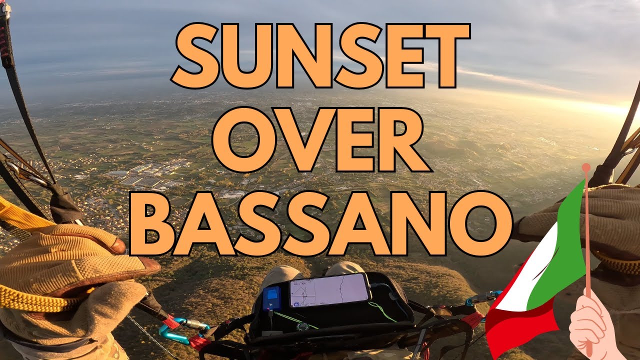 Beautiful Sunset over Bassano del Grappa - (PARAGLIDING in Italy Autumn 2023)