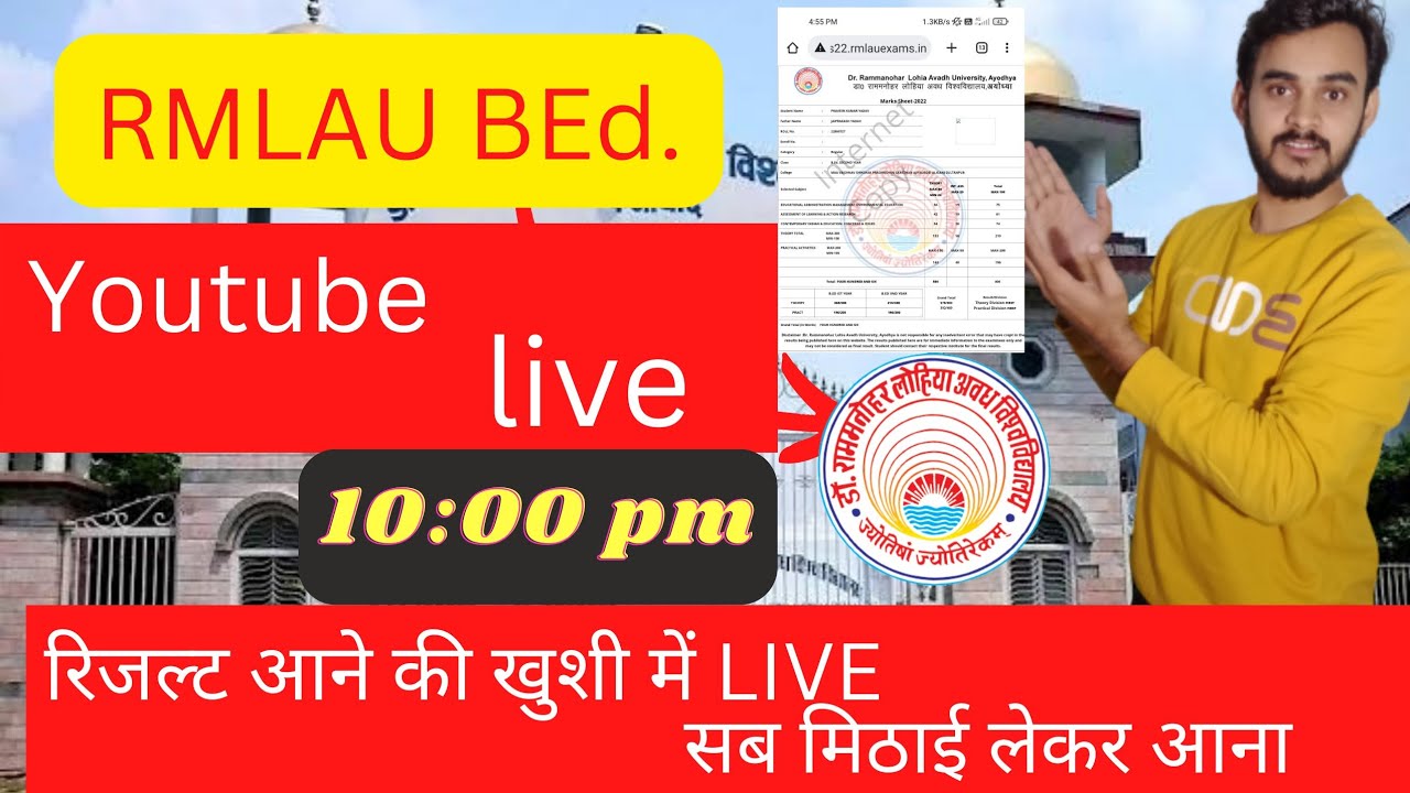 YouTube Live Rmlau BEd Result Discussion