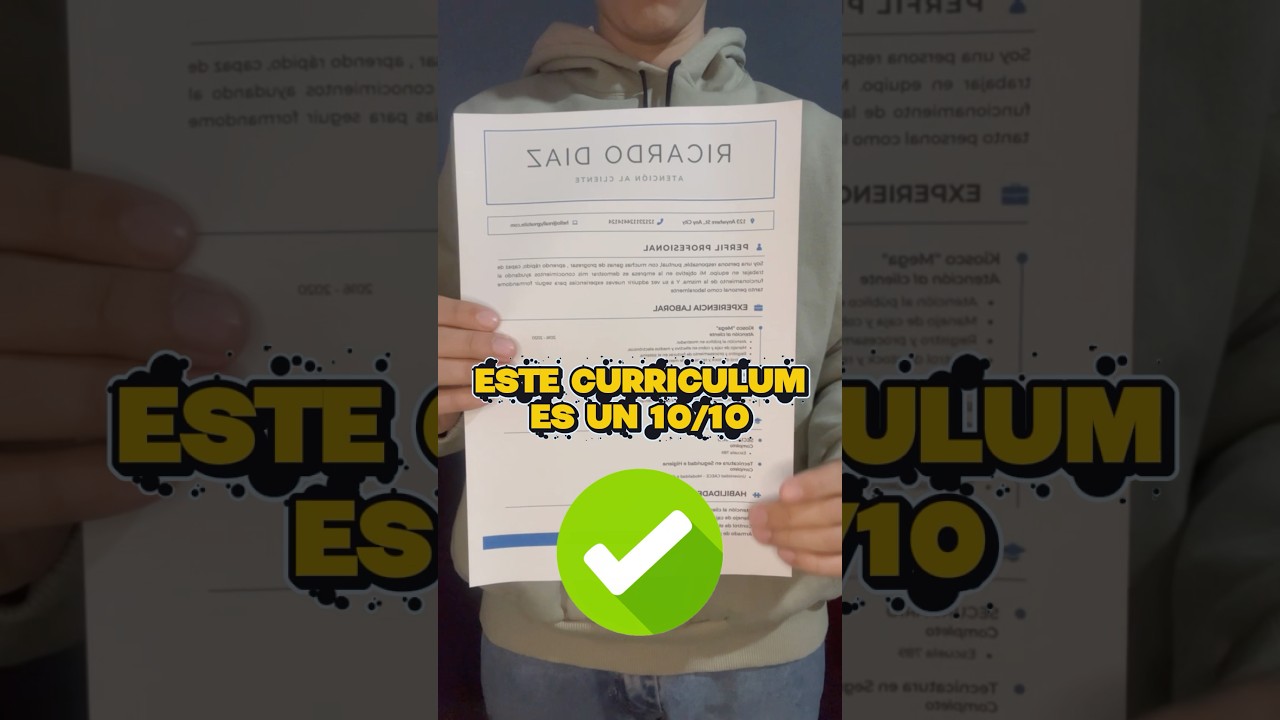 Así tiene que verse tu CV perfecto👀✅ 