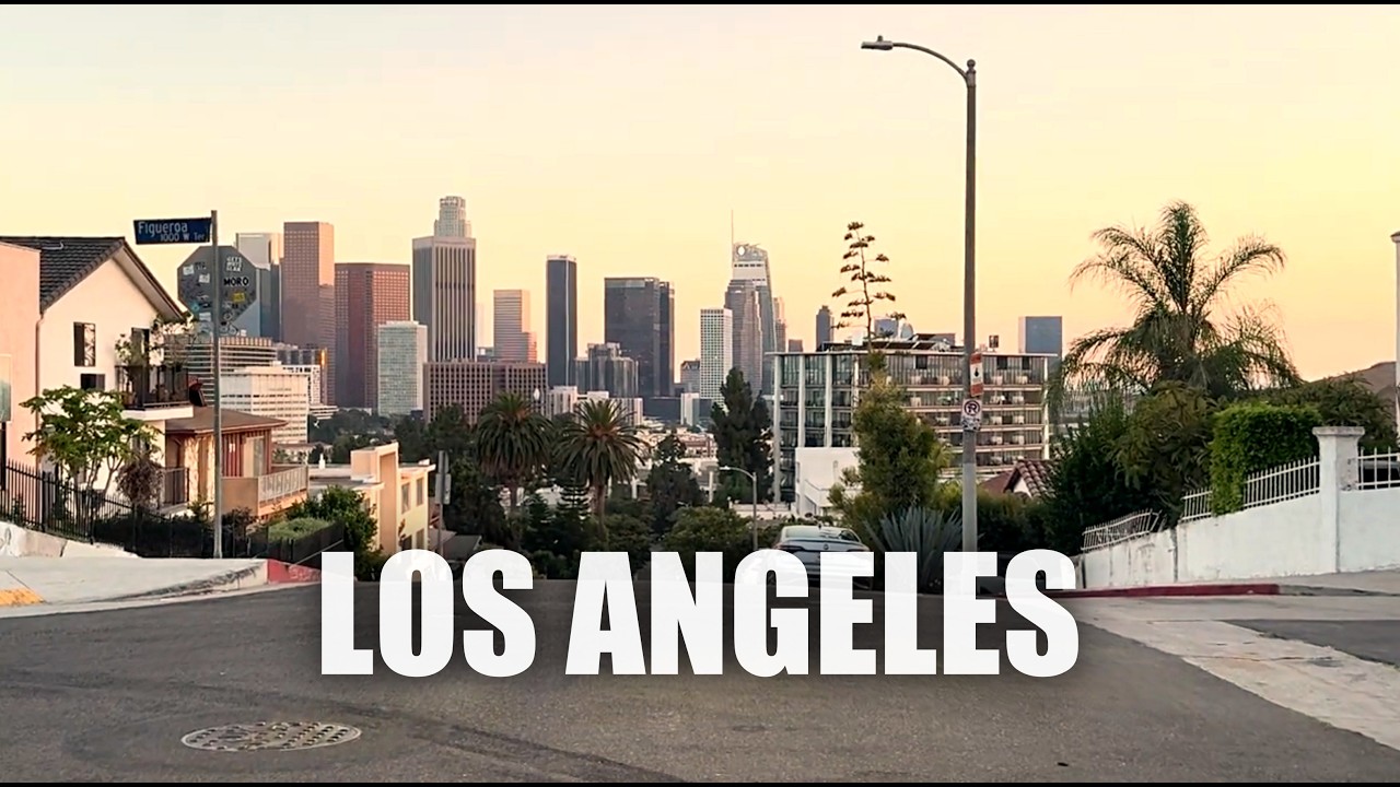 Los Angeles Downtown Sunset Drive | 4K HDR Scenic City Tour