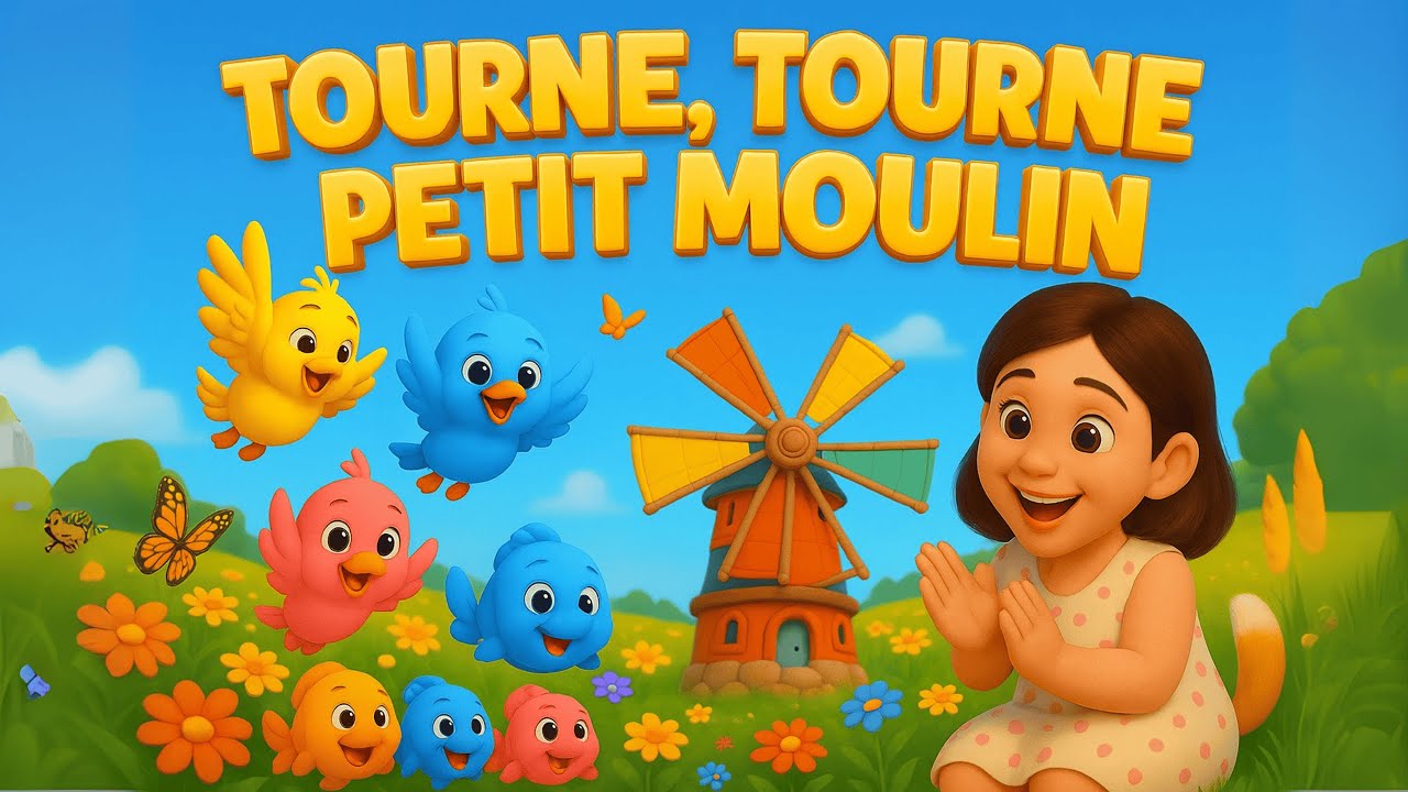Tourne, Tourne Petit Moulin 👏🐦🐟 - Chanson pour Enfants | Comptine Amusante et Éducative