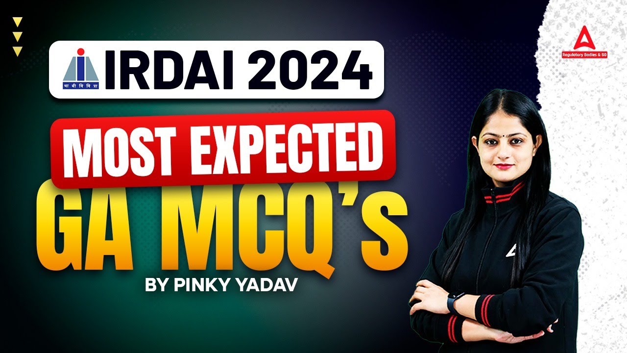 IRDAI Grade A 2024 | IRDAI Grade A GA Most Expected Questions | GA By Pinky Mam