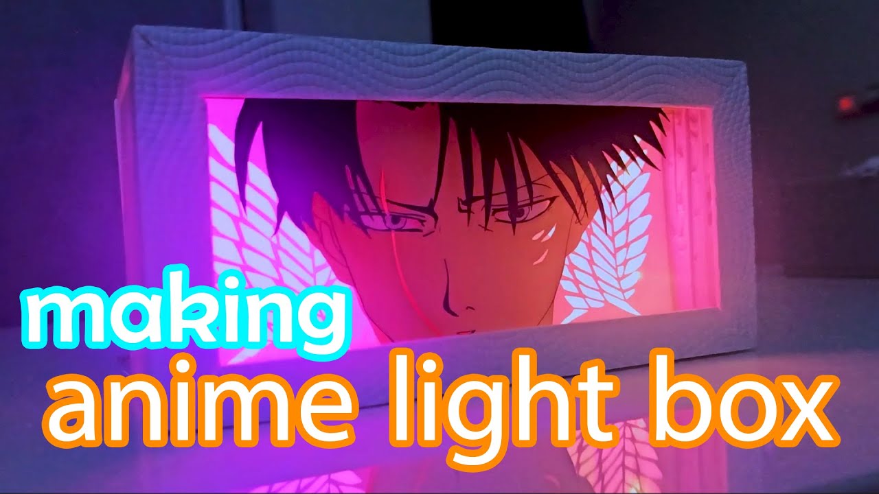 how to make anime light box at home! attack on titan levi shadow box