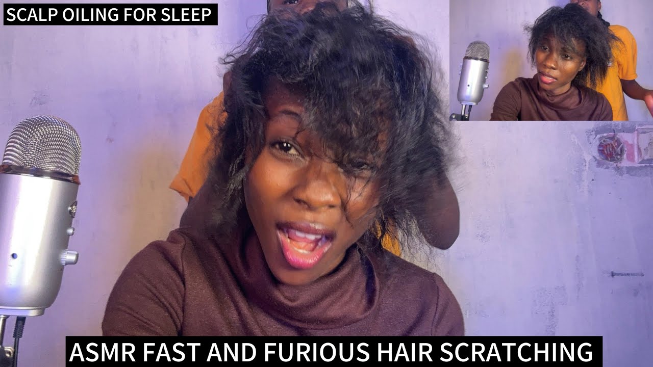 ASMR FAST AND AGGRESSIVE HEAD SCRATCHING MASSAGE SCALP OILING FOR QUICK SLEEP