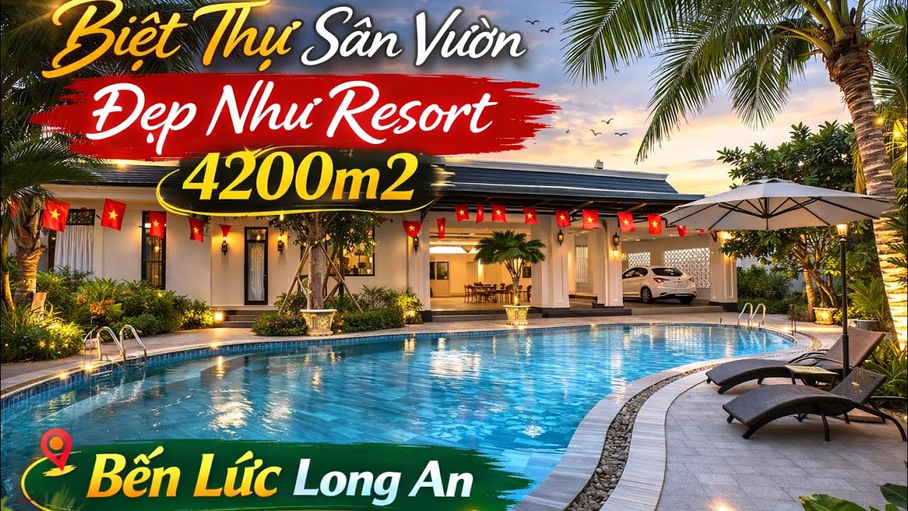 Tập 12 ( Đã Bán) Biệt Thự Sân Vườn đẹp Như Resort ở Bến Lức Long an 
