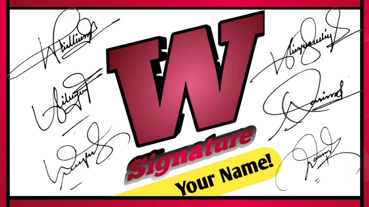 W Signature Style। Beautiful  Signature Style of your name। Creative Signature
