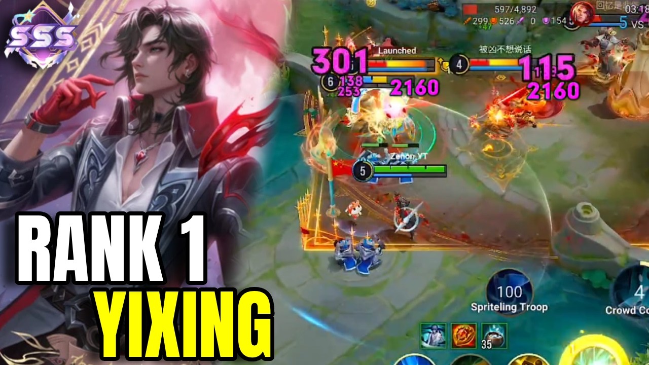 Top 1 Yixing Plays! HIGH RANK DOMINATION | Honor of Kings
