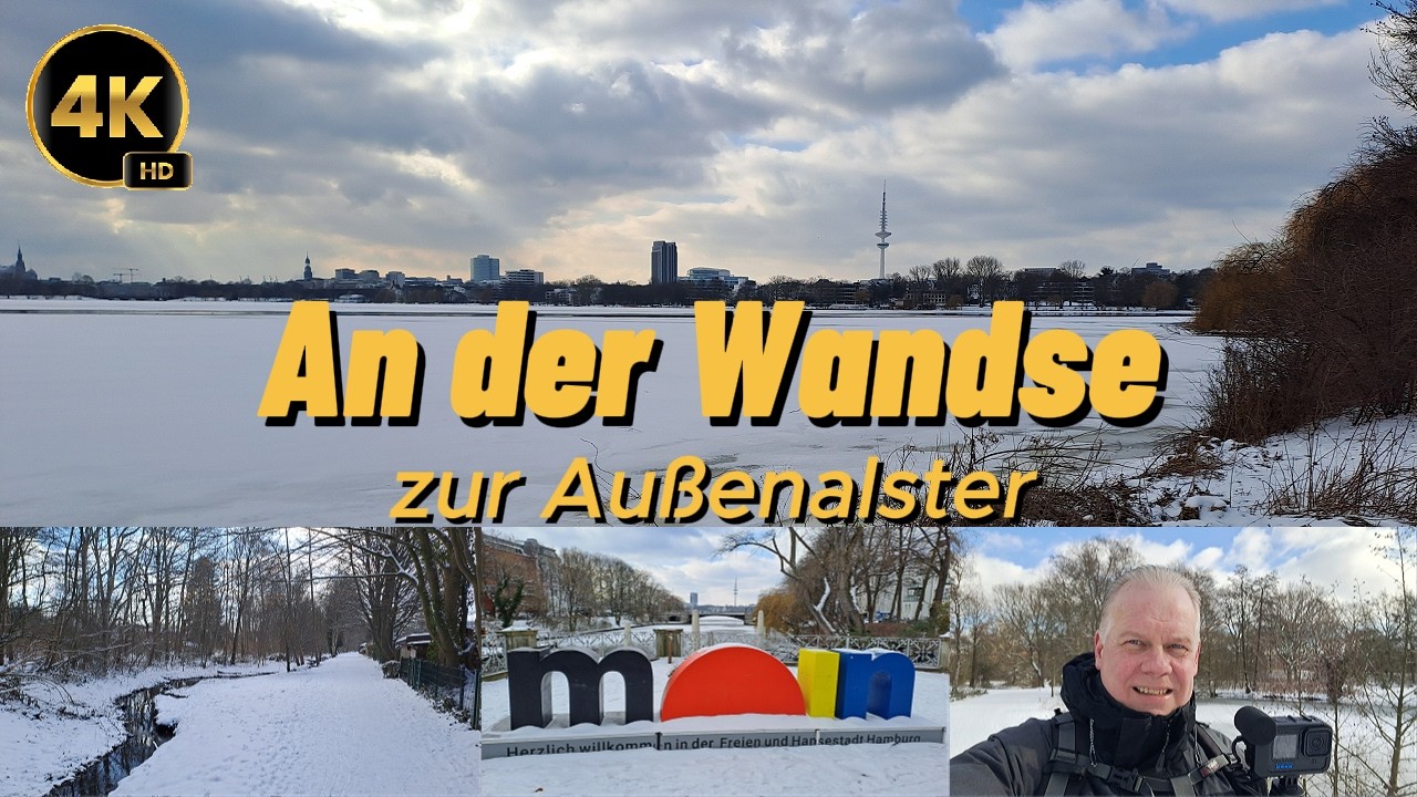 An der Wandse bis zur Außenalster (23 km durch Hamburg) - 4K HD