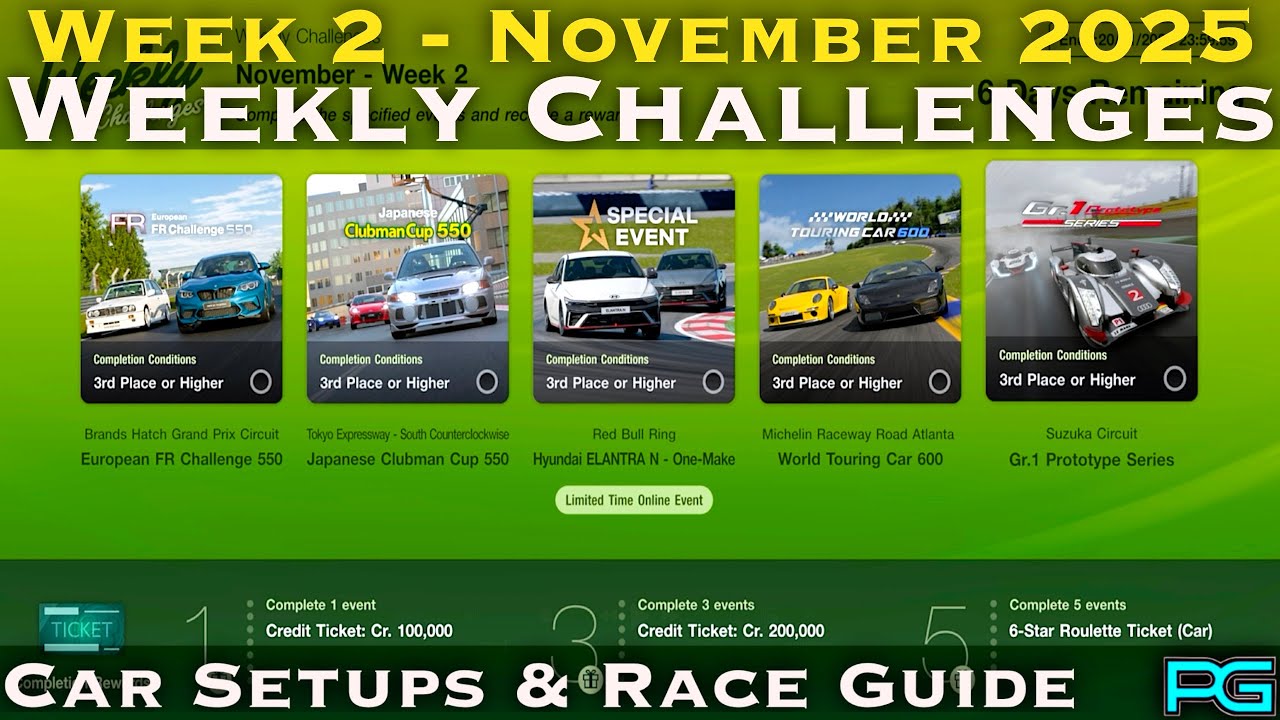 Gran Turismo 7 - Weekly Challenges Guide - November Week 2 2025