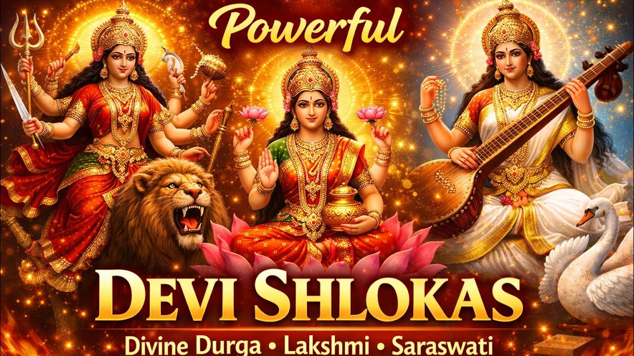 Powerful Devi Shlokas | Divine Durga Lakshmi Saraswati Mantra | Morning Bhakti & Positive Energy