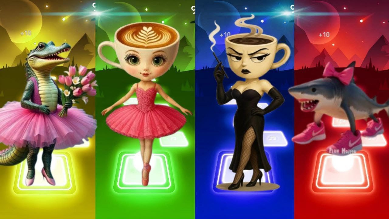 Tiles Hop EDM Rush -Tung Tung Sahur 🆚 Ballerino Cappuccino 🆚Espresso Signora 🆚 Тралалеро Тралала🎶