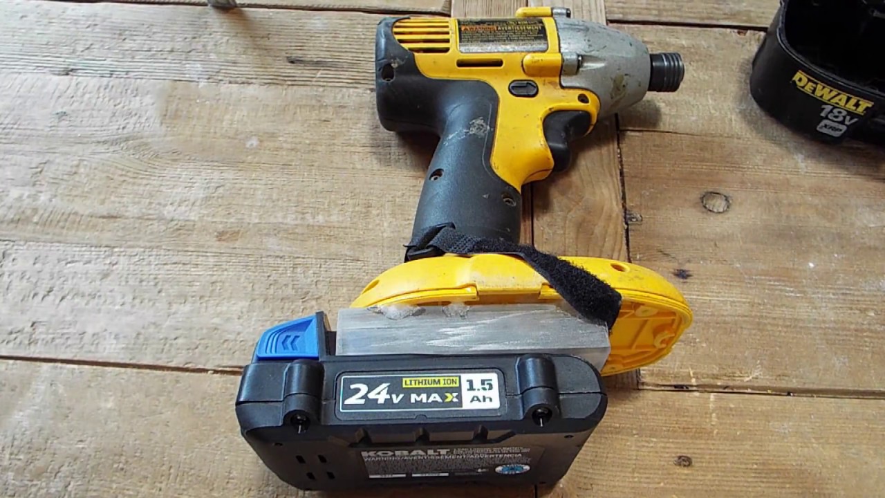 Kobalt 24V Max to DeWalt 18V XRP Battery Adapter Conversion