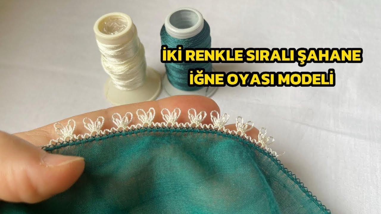 İki Renkle Sade ve Sıralı İğne Oyası Modeli #iğneoyası 