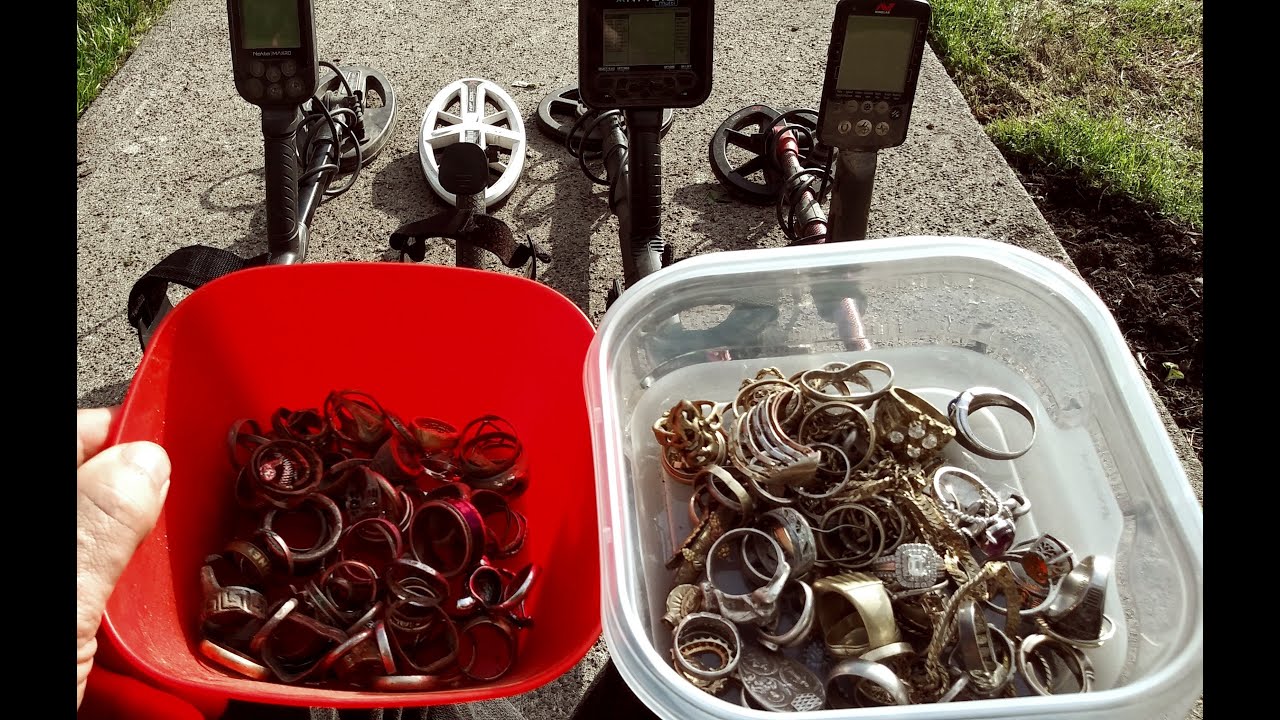 Тест Minelab Equinox 800 на более чем 130 кольцах и золотых украшениях.