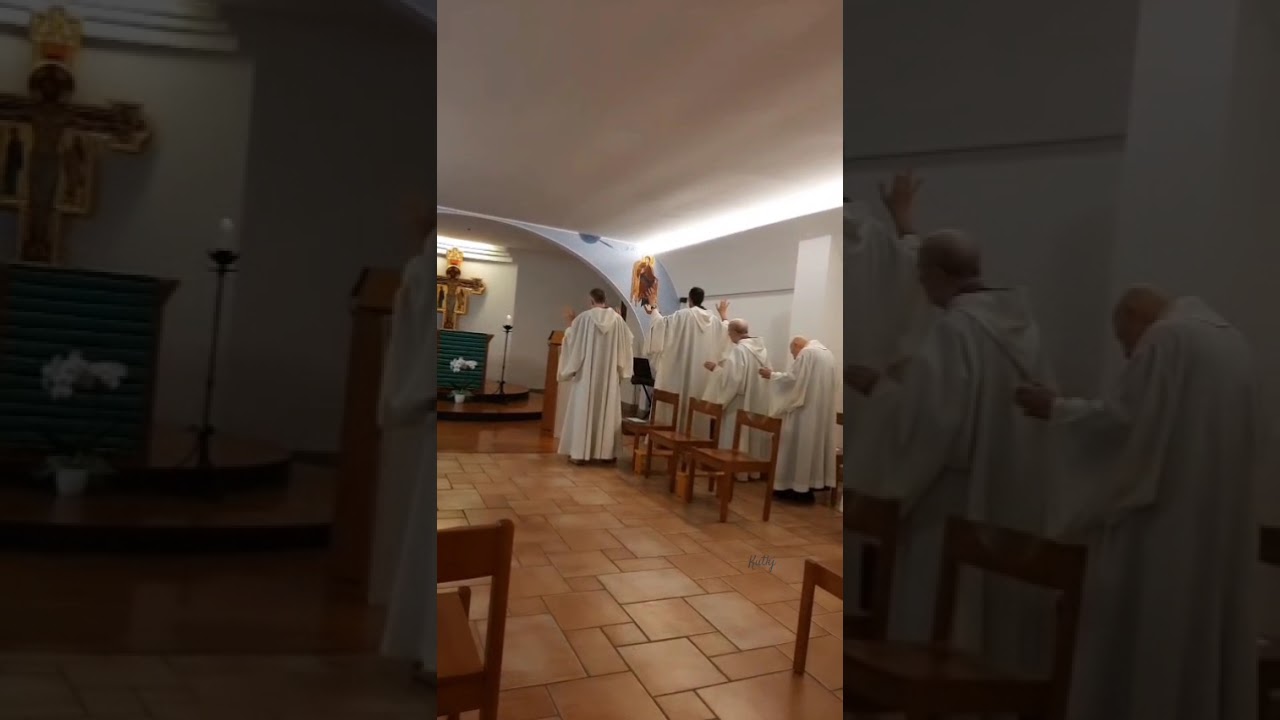 Chanting 'Our Father' by Benedictine Monk's near Varese 