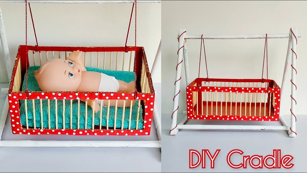 DIY Toy Cradle || Handmade Toy Jhula || Craft For Doll ||  DIY Toy Swing