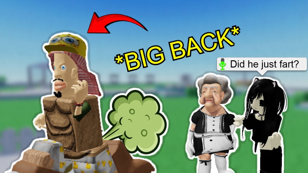 FARTING on People As a BIG BACK In Roblox Mic Up (Big Back Trolling)