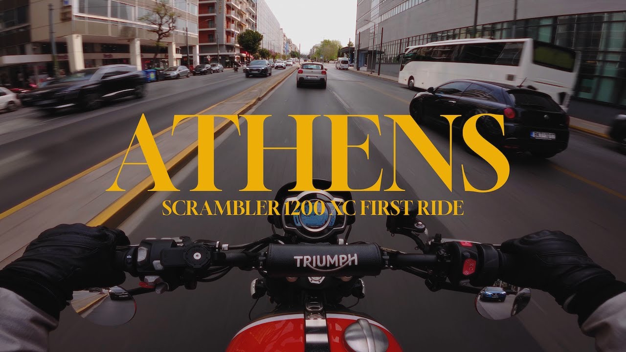 Got a New Bike! Let's Ride Through Athens | Triumph Scrambler 1200 XC | Raw Sound [4K]