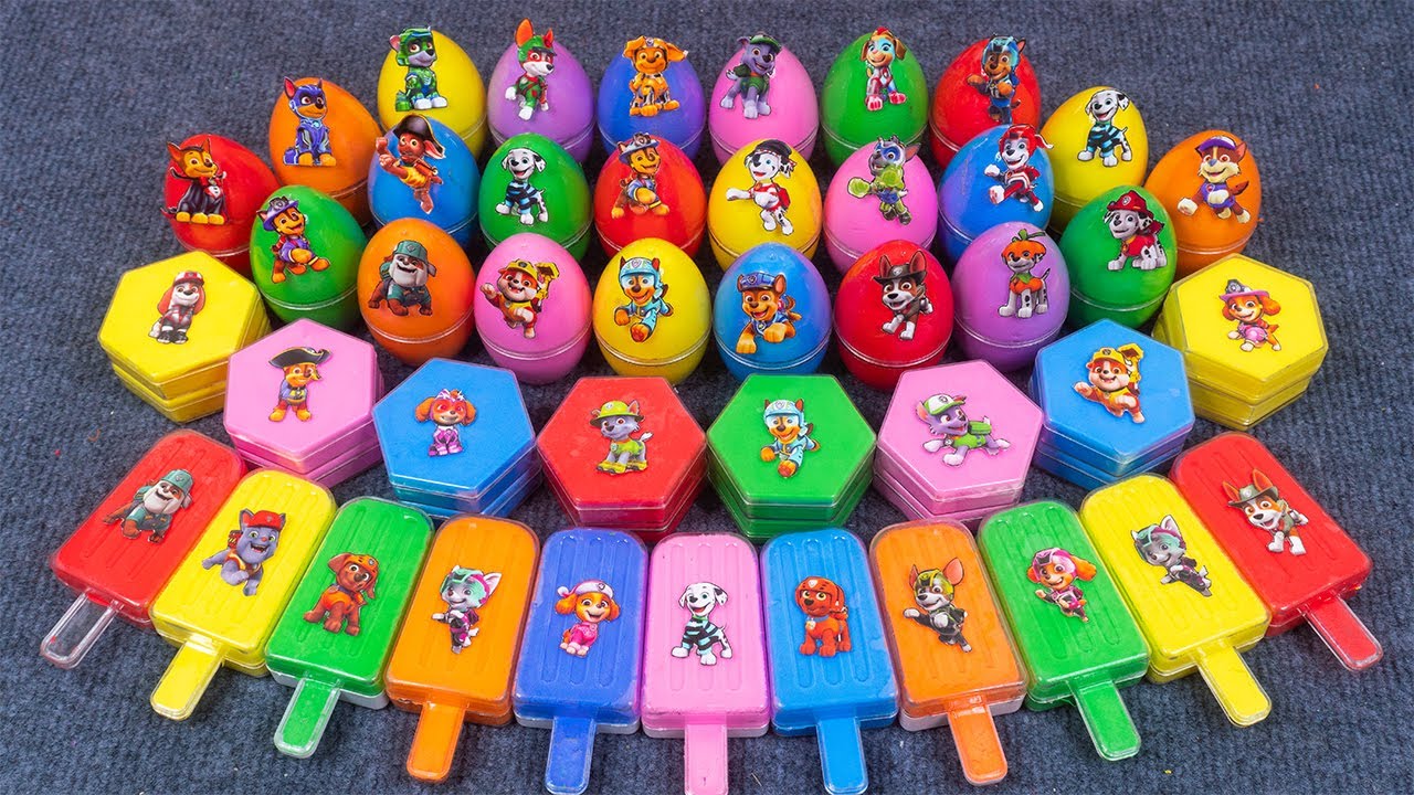 Rainbow Paw Patrol Clay Slime Coloring: Ryder, Chase, Marshall Satisfying ASMR Video✨