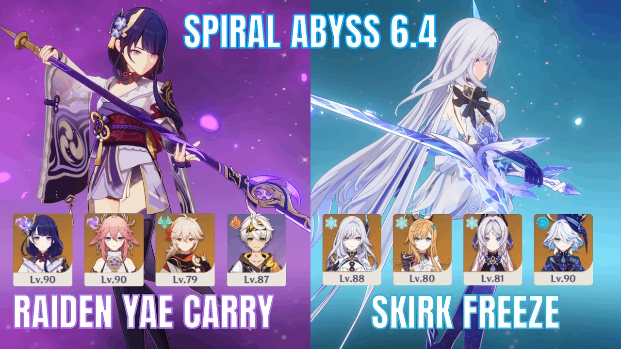 【原神】螺旋12層 | 無凸雷電将軍&無凸スカーク | Spiral abyss 6.4