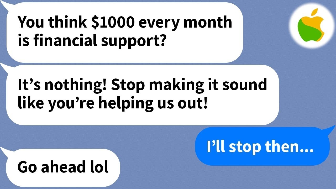 【Apple】 I was supporting my son and his wife financially every month for the past 10 years but...