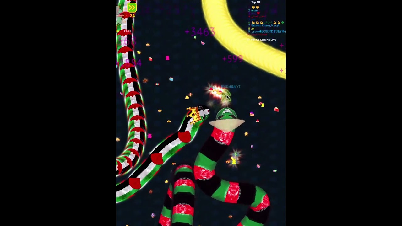 WORMATE.IO - Ali Gaming Vs QG Madara #wormate #wormateio #iogames #snakegame #io  #shorts