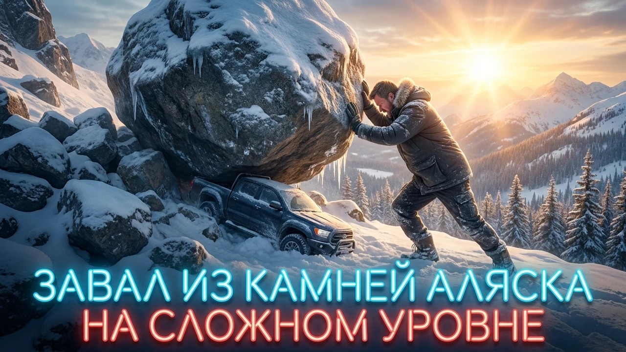 ЗАВАЛ ИЗ КАМНЕЙ АЛЯСКА НА СЛОЖНОМ УРОВНЕ! #snowrunner snowrunner2025