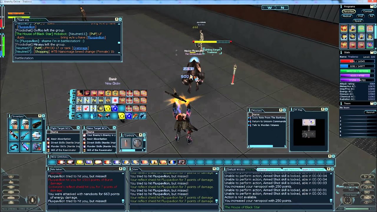 Anarchy Online Duels 220 Trader VS 220 Adv & 220 MA