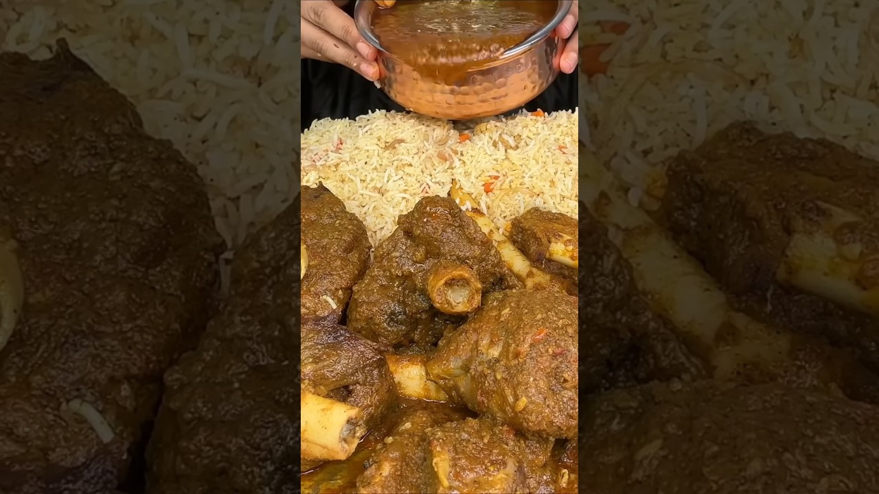 Eating Spicy🥵🥵 Mutton Nalli Mutton Curry mutton BoneMarrow #asmr #mukbang #viralfood #trandingshorts