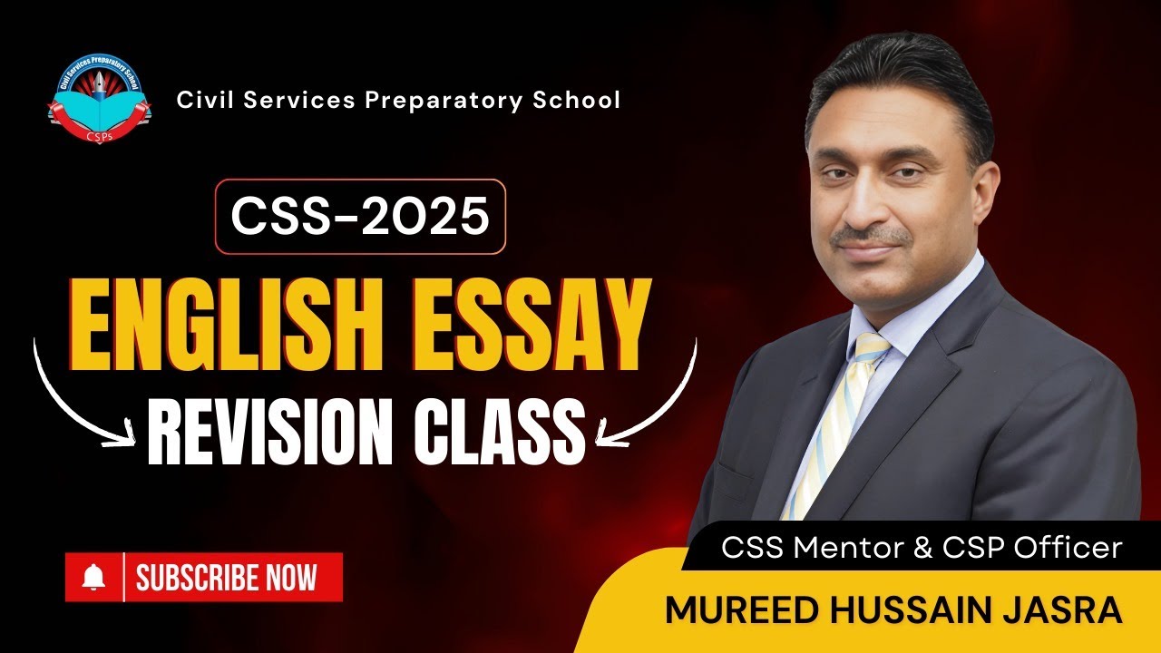 Free Live Revision Class for CSS-25 Aspirants | English Essay by Mureed Hussain Jasra, CSP