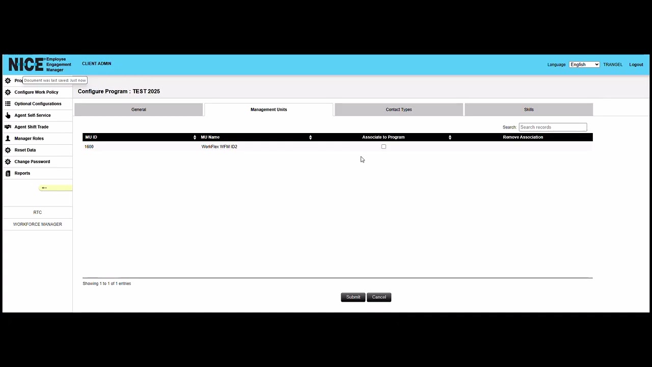 Program Manager in NiCE EEM v2