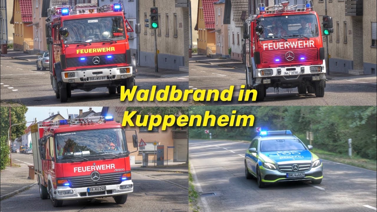 [ÜBERLANDHILFE Feuerwehr Gaggenau] Einsatzfahrten Feuerwehr & Polizei zu WALDBRAND 🔥 in Kuppenheim