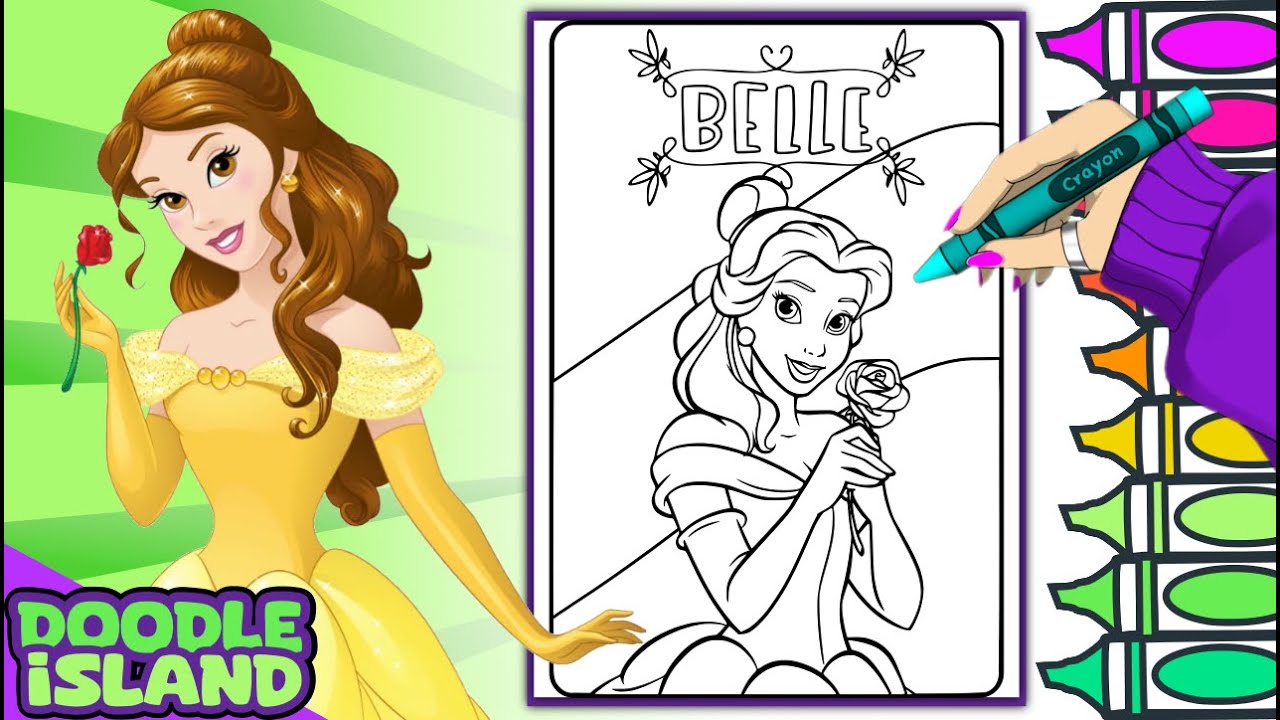 🌹Coloring BELLE from Beauty and the Beast with bright, happy colors and magical fun!